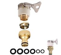 Adaptateur de connecteur de tuyau rond universel pour robinet de tuyau de 1/2 et 3/4" 2 en 1 en laiton pour robinet de cuisine de jardin, diamètre supérieur 23 mm