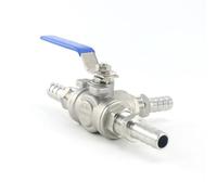 Adaptateur de connecteur de vanne à boisseau sphérique à 3 voies en acier inoxydable L/T-Port 1/2" 3/4" adapté for eau, huile, gaz 8/10/12/14/16/20 mm(1/2",L TYPE_8MM)
