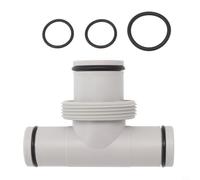 Adaptateur de connecteur en T pour tuyau de piscine Intex de 3,8 cm à 3,2 cm x 2 plongeurs divisés en plastique PP avec joints toriques d'étanchéité