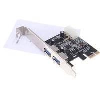 Adaptateur de connecteur IDE PCI-E PCI Express, USB 3.0, 2 ports SuperSpeed, 4 broches, carte d'extension, profil bas Nipseyteko