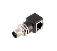 Adaptateur de connecteur M12 vers connecteur d'interface réseau RJ45, connecteur droit étanche M12 mâle 8 broches avec verrouillage frontal pour montage sur panneau (Angle,FRONT MOUNT_FEMALE INSERT