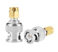 Adaptateur de Connecteur Mâle BNC vers SMA 2 Pièces pour Convertisseurs de Test, Adaptateur Coaxial RF à Prise Mâle 50 Ohms, Compatible avec L'équipement de Test