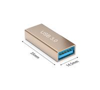 Adaptateur de connecteur USB 3.0 Type A femelle vers femelle, coupleur OTG AF vers AF F/F, convertisseur d'extension de changeur de genre, or-USB Female to Female-35MM