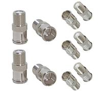 Adaptateur de connexion rapide mâle à femelle de type F 10 pièces - connecteur coaxial sans outil for TV, antenne, satellite RV. (2 PCS)