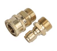 Adaptateur de connexion rapide mâle vers mâle 3/8" vers M22 pour tuyaux de nettoyeur haute pression conçu pour un montage et un démontage répétés dans les outils de nettoyage