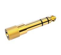 Adaptateur de conversion 6, 5 mm 3, 5 mm, 6.5 to 3.5, 6.5 to 3.5 | Petit convertisseur 3, 5 mm mâle 6, 5 mm femelle pour musiciens, prolongateur de son stéréo plaqué or