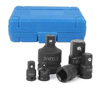 Adaptateur de convertisseur à douille d'impact Set 6pcs Précision de dureté haute dureté durable traitée pour la construction de réparation automatique CRMO Steel 1/4 3/8 1/2 3/4