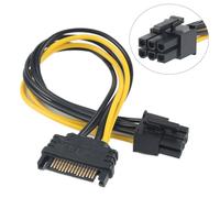 Adaptateur de convertisseur SATA, câble d'alimentation vidéo, 15 broches à 6 broches, carte PCI E