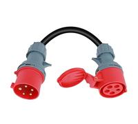 Adaptateur de couplage 32 A vers 16 A, portable, adaptateur CEE, courant fort, 5 broches, avec couvercle de protection, pour l'industrie et la maison, étanche IP44, câble en caoutchouc