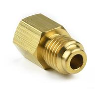 Adaptateur de couplage rapide AC en laiton pour systèmes de climatisation automobile R134a et R12 - 1/2" pour ACME mâle vers 1/4" SAE femelle, finition or, 1 pièce