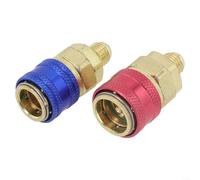 Adaptateur de coupleur rapide CA R134a pour systèmes CVC côté haut et bas avec raccord évasé mâle SAE 1/4 pour une connexion sécurisée