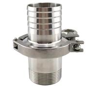 Adaptateur de couvercle Tri Clamp SS304, raccord rapide sanitaire, filetage externe 1/2" vers virole 8-19 mm avec joint en silicone for systèmes sanitaires(8mm to DN15)