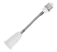Adaptateur de Culot D'ampoule E27 vers E27 Rallonge Flexible Blanc | Pc, Pratique pour Sous-sols et Ateliers, Prolonge le Support, Usage Simple