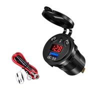 Adaptateur de de Voiture USB C, Panneau de commutateurs avec Prise de Voiture USB 18 W 45 W de Type C, Affichage de voltmètre numérique LED pour camions, Bateaux, Prise de Rapide