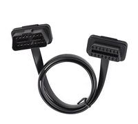 Adaptateur de Diagnostic de Câble D'extension OBD2 Voiture Auto 16 Broches Mâle à Femelle Connecteur Plat à Deux Broches(60CM) pour rallonge obd2 interrupteur,obd2 port extension outil de suppression