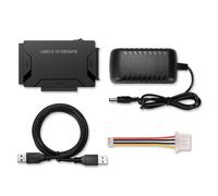Adaptateur de disque dur USB 3.0 vers IDE SATA - Universel pour disque dur/SSD 2,5/3,5" avec bloc d'alimentation 12 V 2 A et câble USB 3.0 inclus