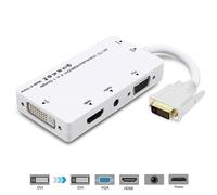 Adaptateur de Dongle 4 en 1, séparateur Multiport, convertisseur pour HDTV, moniteur de PC, projecteur, DVI vers VGA/Audio/HDMI/DVI