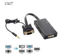Adaptateur de Dongle 4 en 1 VGA à VGA/Audio/HDMI/DVI, séparateur Multiport, convertisseur pour HDTV, moniteur PC, projecteur