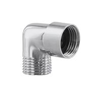 Adaptateur de douche de salle de bain avec connecteur à 90 degrés et rondelle, raccord chromé G1/2