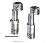 Adaptateur de douche réglable à 360° en acier inoxydable avec design rétractable pour cuisine et salle de bain, rallonge de 5,4 à 7,8 cm, argenté