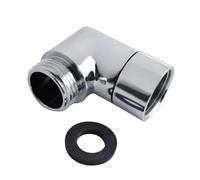 Adaptateur de douchette à 90° - Coude 1/2" - Pour pommeau de douche - Rallonge de tuyau de douche - Argenté