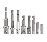 Adaptateur De Douille 1/4 "3/8" 1/2 ", Jeu De Mèches, Pilote D'écrou, Extension De Puissance, Qualité D'impact, Adaptateur À Tige Hexagonale, Forets, Manchon De 8Pcs Grey)
