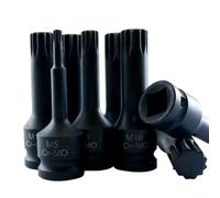 Adaptateur de douille 12 points avec douille 1/2" et embout de tournevis 3" de long pour une utilisation avec clés électriques et à cliquet M5 à M19 (M5)