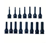 Adaptateur de douille à 12 points 1/2", douille de 7,6 cm de long, embout de tournevis compatible avec les clés électriques et à cliquet M5 à M19 (M10)