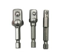 Adaptateur de douille à choc, 3 pièces, douilles for tournevis à écrou, rallonge à tige hexagonale for outil de poignée de tournevis(3pcs Grey)