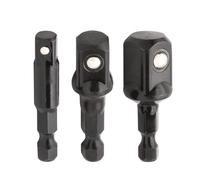 Adaptateur de douille à choc, 3 pièces, douilles for tournevis à écrou, rallonge à tige hexagonale for outil de poignée de tournevis(3pcs Black)