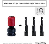 Adaptateur de douille à choc avec libération rapide et verrouillage à bille en acier pour outils électriques et pneumatiques, avec distribution de force à quatre coins encastrés (A)