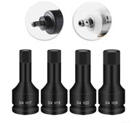 Adaptateur de douille à tête hexagonale pour hoc 86,4 cm H12H32 avec construction robuste en acier chromé MO et verrou de trou de goupille antidérapant (H19)