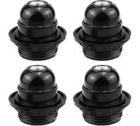 Adaptateur de douille E27, douille E27, douille noire à vis, douille rétro E27, pour fixation de douille d'ampoule rétro, 4 pièces