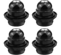 Adaptateur de douille E27, douille E27, douille noire à vis, douille rétro E27, pour fixation de douille d'ampoule rétro, 4 pièces