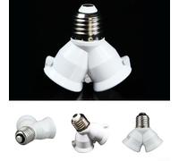 Adaptateur de douille E27 vers 2 x E27 - Support de base d'ampoule construit en polycarbonate résistant à la chaleur pour une meilleure performance d'éclairage