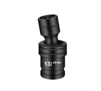 Adaptateur de douille hexagonale 1/2" pour clé électrique et visseuse à percussion, interface à filetage multiple 12-22 mm, acier chromé avec revêtement antirouille (13 mm)