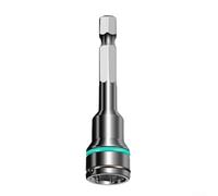 Adaptateur de douille hexagonale en acier robuste avec verrou à ressort pour écrous de 8 mm et 10 mm compatible avec tournevis électriques et pneumatiques de 6,35 mm liquet, argent, longueur