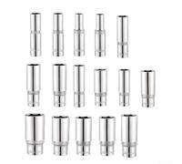 Adaptateur de douille hexagonale profonde de 3/8" pour liquet, acier au chrome vanadium, plaqué chrome pour la protection, longueur 63 mm (16 mm)