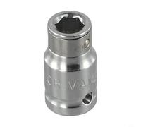 Adaptateur de douille pour convertir des douilles en porte-embout hexagonal, convertisseur de douille à cliquet en acier au chrome vanadium 65 Mn avec 6 tailles (1/4", 3/8", 1/2") - 1 pièce (1/2 x 10