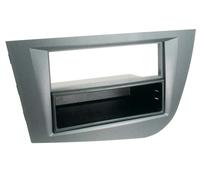 Support autoradio compatible avec Seat Leon 05-12 avec vide poche Argent Fonce