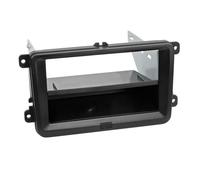 Adaptateur de façade 2-DIN - Seat - Skoda - VW - Noir - Universel - Vide poche