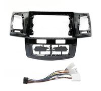 Adaptateur De Façade Châssis Voiture 9 Pouces pour Toyota pour Fortuner pour Hilux pour Vigo 2007-2015 Kit Montage pour Autoradio Android Audio Cadre Radio(Black at with Cable)