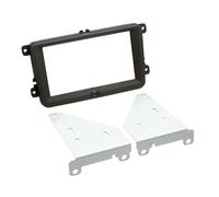 Kit Facade autoradio 2DIN compatible avec Seat Skoda VW ap03 Noir Rubber touch
