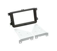 Adaptateur de façade soft touch 2-DIN compatible avec Seat/Skoda/VW noir