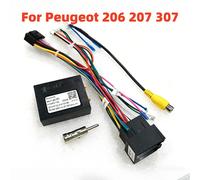 Adaptateur de faisceau de câblage automobile, boîtier Canbus, décodeur pour Peugeot 206 307 207 405, Android 16 broches, 2 DIN, autoradio GPS, lecteur vidéo de voiture