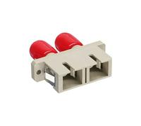 Adaptateur de fibre optique Duplex ST / SC, manchon métallique gris avec bride