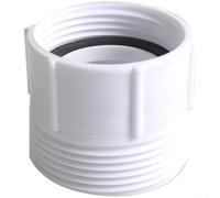 Adaptateur de filetage en polypropylène blanc pour convertir des tuyaux de plomberie de 3,2 cm à 3,8 cm avec joint anti-fuite pour lavabo de salle de bain et systèmes de connexion de vidage de lavabo