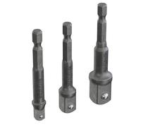 Adaptateur de Forage Set 3Pcs Hex sur la Place de WIESEMANN 1893 I Adaptateur Prise pour 1/4, 3/8, 1/2 I Acier CV I 81048