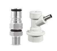 Adaptateur de fût de gaz/liquide 19/32'' avec valve de décharge à raccord hexagonal mâle NPT 1/4'' for fût de brassage maison(Gas+Barb ball lock)