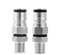 Adaptateur de fût de gaz/liquide 19/32'' avec valve de décharge à raccord hexagonal mâle NPT 1/4'' for fût de brassage maison(Ball lock post)